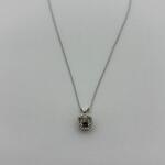 Witgouden collier met diamanten en fancy diamant, Witgoud